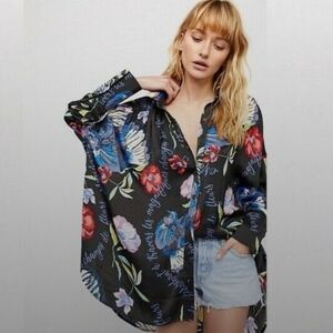 Free People Silky Nights Button Down Tunic.